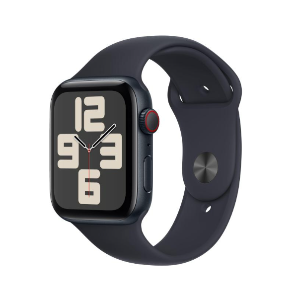 Apple Watch SE (2023) aluminio medianoche 44 mm 4G correa deportiva medianoche Tamaño S/M DE
