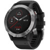 Garmin Fénix 6 Argent Noir Avec Bracelet Noir 47mm Premium Smartwatch Multisport Gps Intégré Wifi Bluetooth