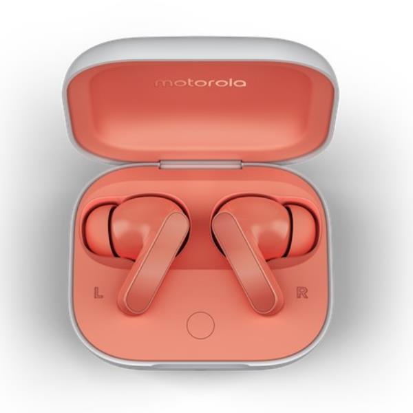Moto Buds Peach Pink Headphones