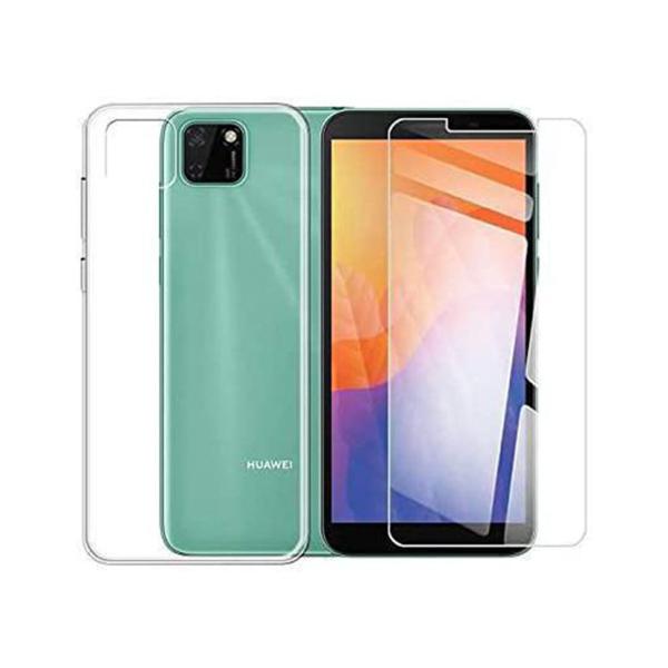 Funda Silicona Transparente + Protector Cristal Templado para Huawei Y5p