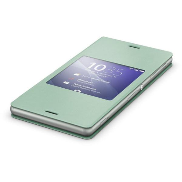 Custodia verde con finestra per Sony Xperia Z3