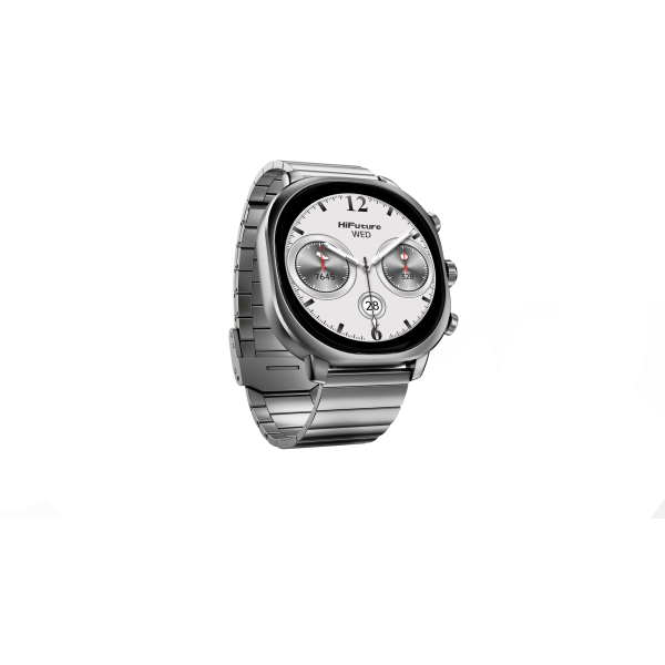 Hifuture AIX Luxus-Smartwatch aus Edelstahl, Silber, Aix-Silber