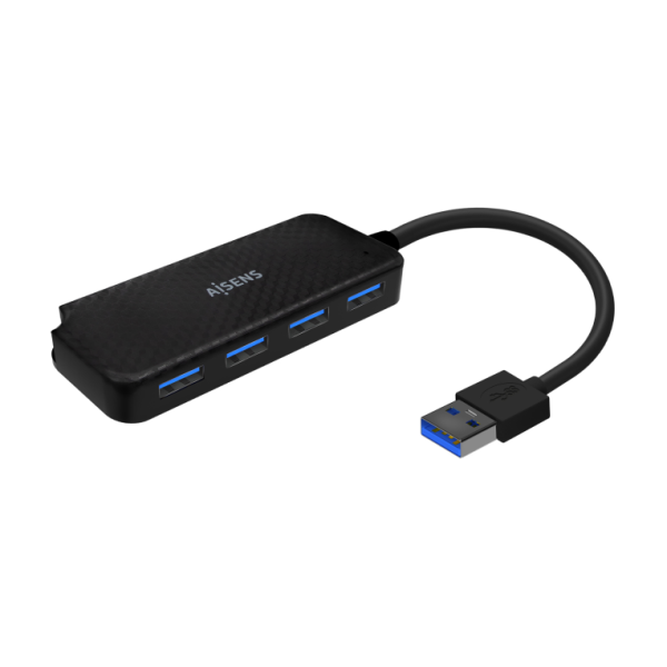 AISENS HUB USB 3.0 TYP A/M-4XTYPE A/H SCHWARZ 15CM