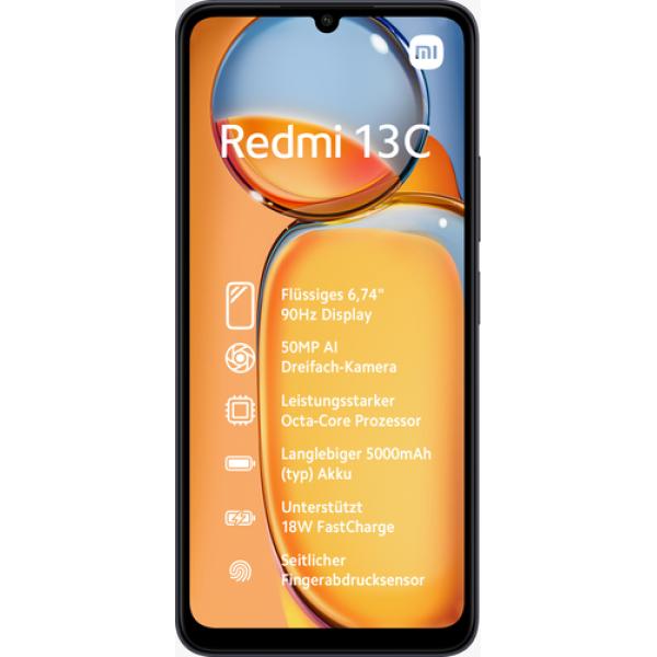 Xiaomi redmi 13C 4+128GB DS 4G NFC meia-noite preto OEM