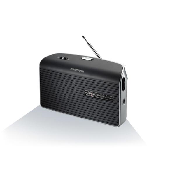 Grundig Music 60 Graues tragbares Desktop-AM/FM-Radio mit Lautsprecher