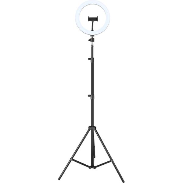 iggual 10&quot; LED-Ringlicht-Set + 200 cm Stativ