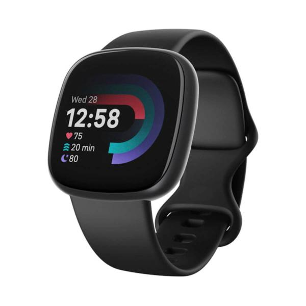 Fitbit Versa 4 Noir (Noir) et Corps en Aluminium Gris (Graphite)