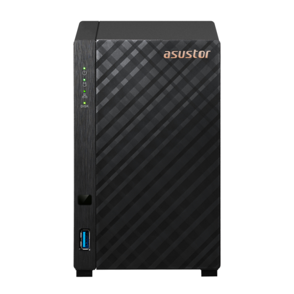 NAS ASUSTOR 2 BAIES REALTEK RTD1619B, QUAD CORE 1,7 GHZ 1GBE PORT 1GB DDR4 USB 3.2