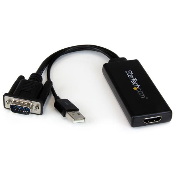 Adaptador VGA para HDMI com alimentação USB + áudio