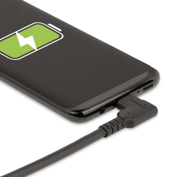 Cabo USB-C robusto de ângulo reto de 6 pés e 2 m