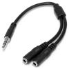 Slim Stereo Y Cable 3.5 to 2x 3.5mm