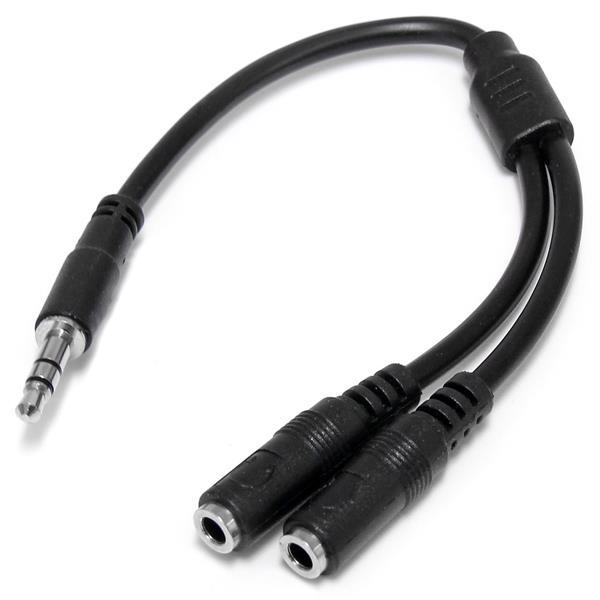 Cavo stereo a Y sottile da 3,5 a 2x 3,5 mm