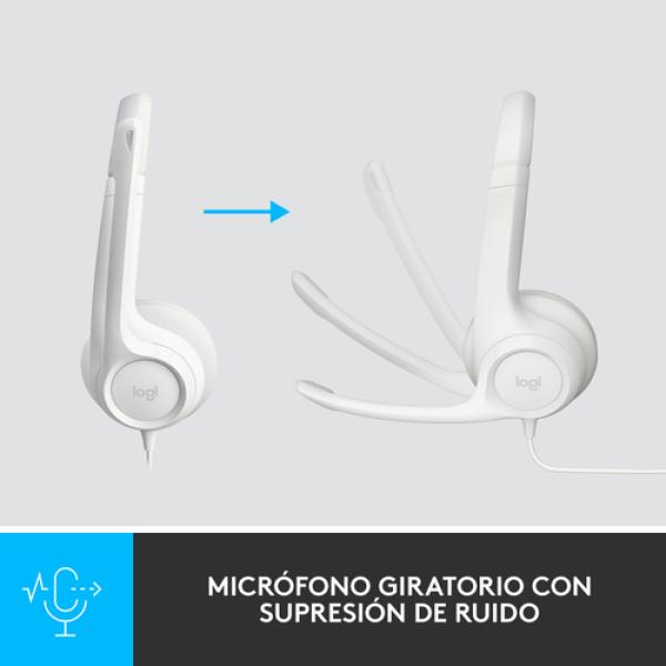 Fone de ouvido USB H390 para computador OFF-WHITE