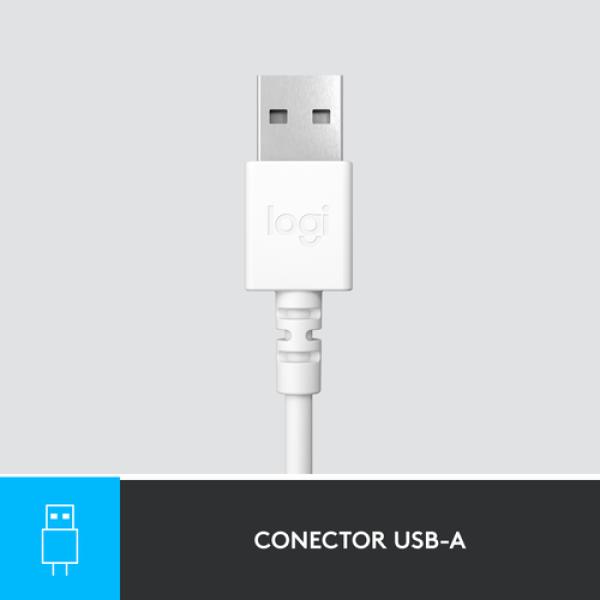 Fone de ouvido USB H390 para computador OFF-WHITE