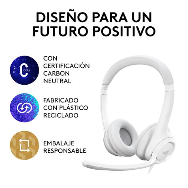 Fone de ouvido USB H390 para computador OFF-WHITE