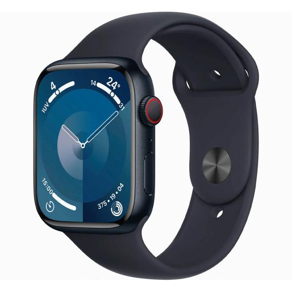 Apple Watch Series 9 GPS 45 mm Alluminio nero e cinturino sportivo nero MR9C3QL-A - Taglia ML