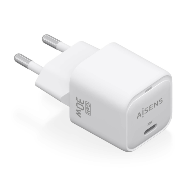 CARGADOR AISENS GAN 30W 1XUSB-C PD3.0 QC4.0 BLANCO