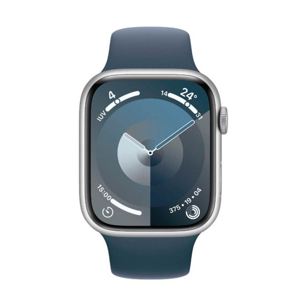 Apple Watch Series 9 GPS 41mm Aluminio Plata y Correa deportiva Azul (Storm Blue) MR903QL-A - Talla M-L