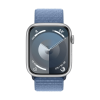 Apple Watch Series 9 GPS 45mm Aluminio Plata y Correa Deportiva Loop Azul (Winter Blue)