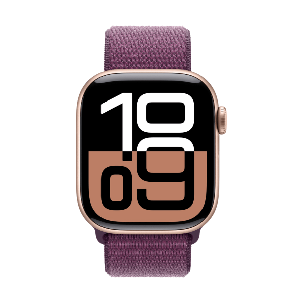 Apple Watch Series 10 GPS 42mm Aluminio Rosa Oro y Correa Deportiva Loop Ciruela (Plum)