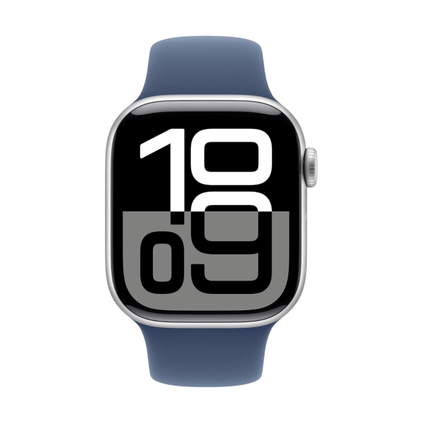 Apple Watch Series 10 GPS 42mm Aluminio Plata y Correa Deportiva Azul (Denim) - Talla S-M