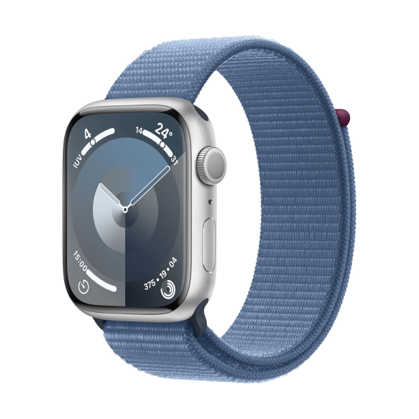 Apple Watch Series 9 GPS 41mm Aluminio Plata y Correa Deportiva Loop Azul (Winter Blue)