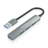 HUB AISENS USB 3.0 ALUMINIO 1XUSB3.0 A-H 3XUSB2.0 A-H GRIS 10CM