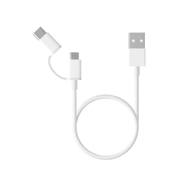 Xiaomi cable MI 2-IN-1 USB micro USB TO type C (30CM) white sjv4083ty