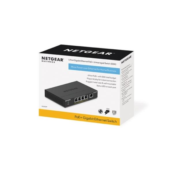 NETGEAR GS305PP No administrado Gigabit Ethernet (10/100/1000) Energía sobre Ethernet (PoE) Negro