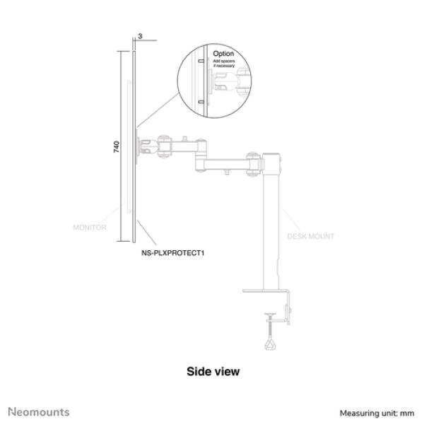 Neomounts Pantalla transparente de