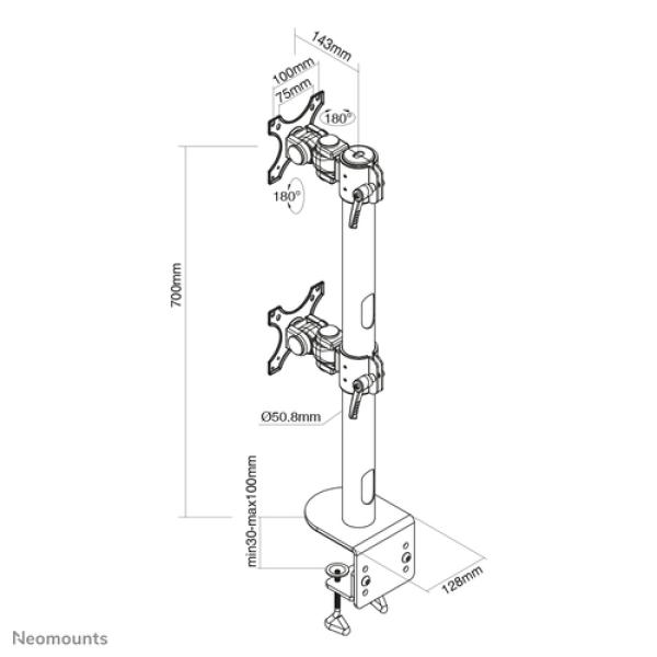 Neomounts Soporte de escritorio para pantalla curva