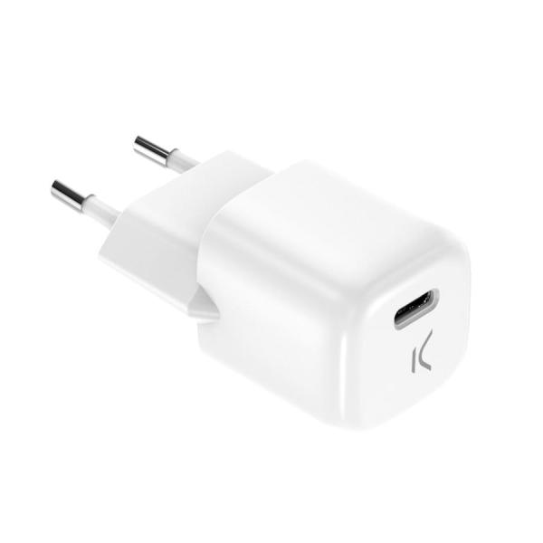 Ksix Cargador Mini Red Eléctrica Blanco - Usb-c 20w - Carga Rápida