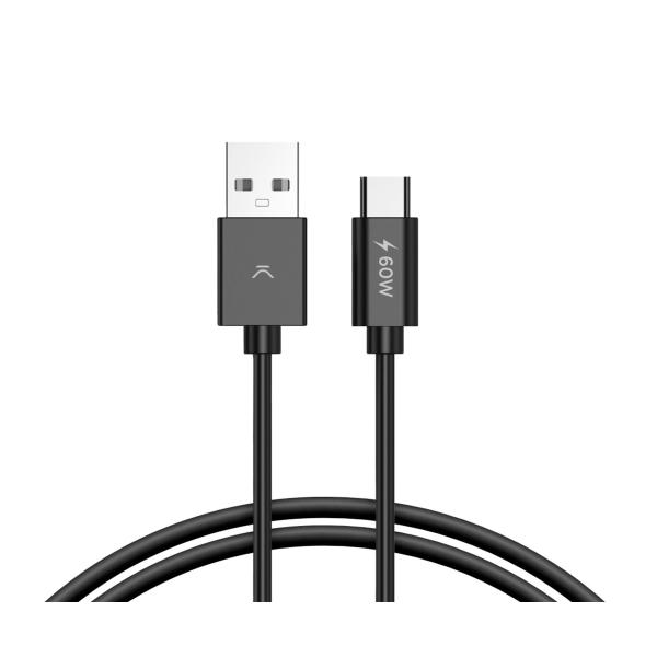 Ksix Bcl201acn Negro - Cable De Carga Y Datos Usb-a A Usb-c - 60w - 2m