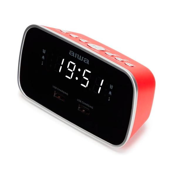 Aiwa Cru-19rd Rojo - Radio Reloj Despertador