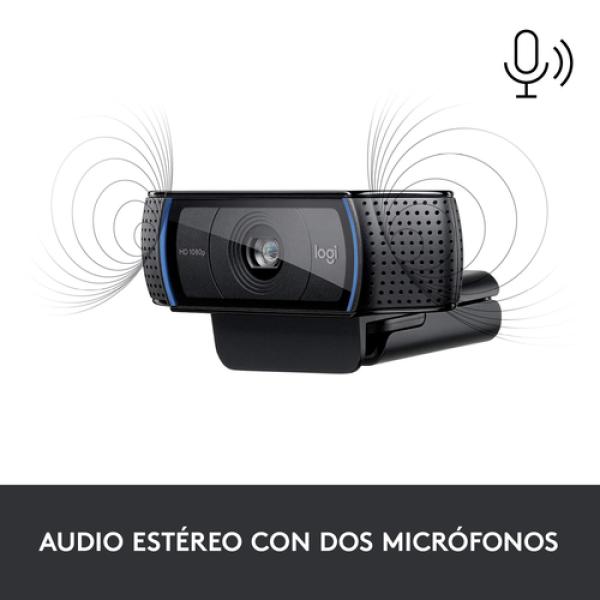 Logitech Hd Pro C920 cámara web 3 MP 1920 x 1080 Pixeles USB 2.0 Negro