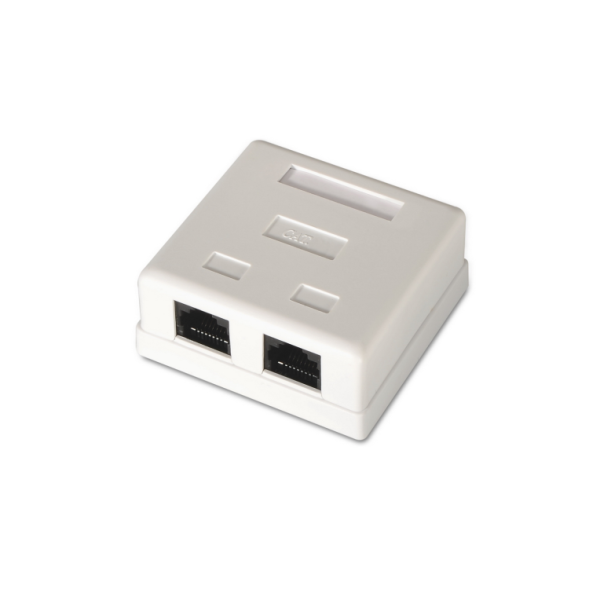 ROSETA DE SUPERFICIE AISENS RJ45 CAT.6 UTP 2 TOMAS BLANCO