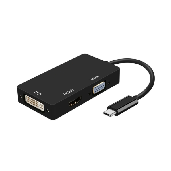 CABLE CONVERSOR AISENS USB-C-M A DVI-H-HDMI-H-VGA-H NEGRO 15CM