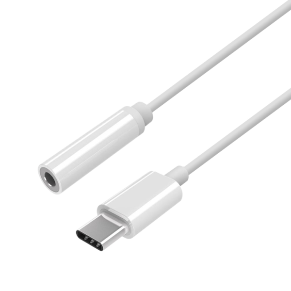 CABLE CONVERSOR AISENS USB-C A AUDIO USB-C-M-JACK 3.5-H BLANCO 15CM