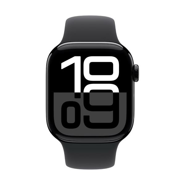 Apple Watch Series 10 GPS 42mm Aluminio Negro (Jet Black) y Correa Deportiva Negra - Talla S-M