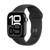 Apple Watch Series 10 GPS 42mm Aluminio Negro (Jet Black) y Correa Deportiva Negra - Talla M-L