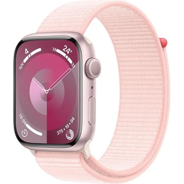 Apple Watch Series 9 GPS 45mm Pink Aluminium Case with Light Pink Sport Loop (MR9J3ET-A) Pink