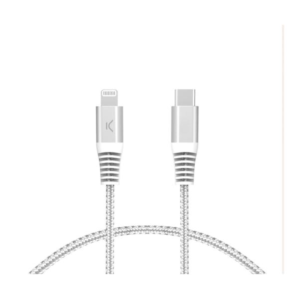 Ksix Cable Carga Y Datos Blanco - Cable Usb-c A Lightning 2m - 60w