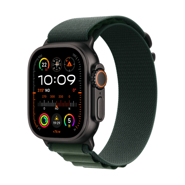 Apple Watch Ultra 2 GPS + Cellular 49mm Titanio Negro con Correa Alpine Loop Verde Oscuro - Talla M