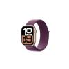 Apple watch series 10 46MM rose gold aluminium case with plum sport loop mwwv3qc-a