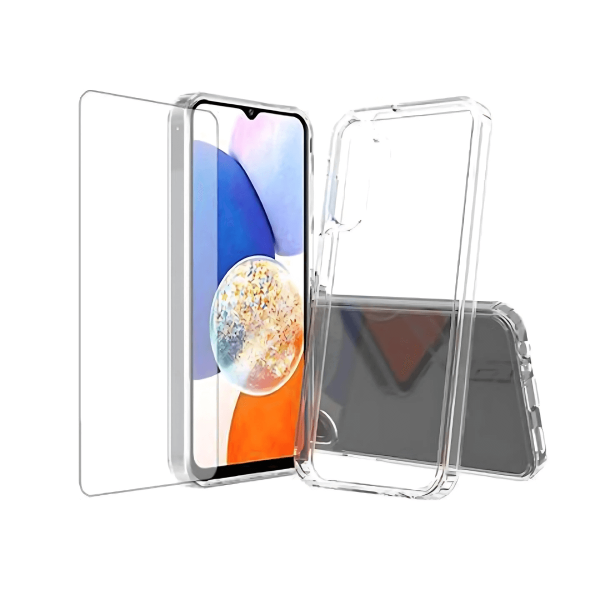 Protector Cristal Templado + Carcasa Híbrida Samsung Galaxy A15 4G - A15 5G Transparente