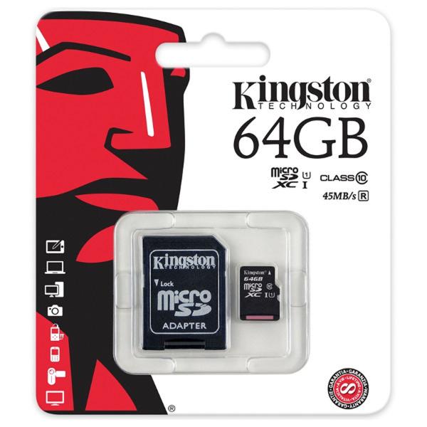 Kingston Tarjeta de Memoria MicroSD 64GB Negra