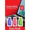 Sandisk cruzer blade 3X 32GB flash drive USB type 2.0 blue, green, pink sdcz50c-032g-b46t