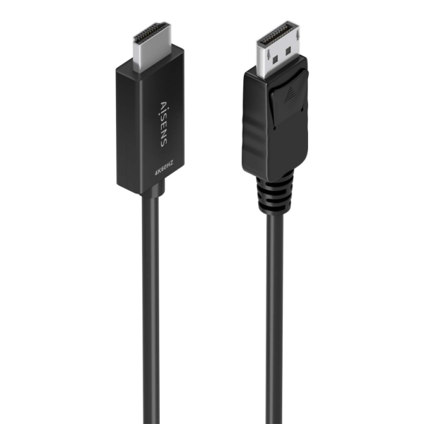 CABLE CONVERSOR AISENS DISPLAYPORT-M A HDMI-M 4K@60HZ NEGRO 0.6M