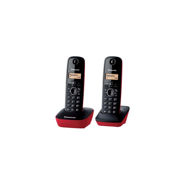 Dect Panasonic TG1612 duo negro rojo - Imagen 1