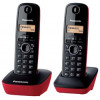 Dect Panasonic TG1612 duo negro rojo - Imagen 1